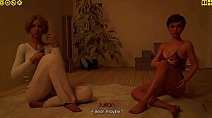 Lori And Barbara Start A Truth Or Dare Game Leading To Footjob