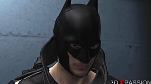 Does this young blonde get fucked hard in batman outfit?