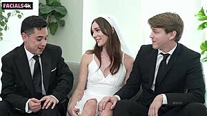 Bride Gets Spit Roasted By Fiance And Best Man