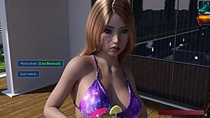 Does amy and rachel have lesbian fun in the pool?