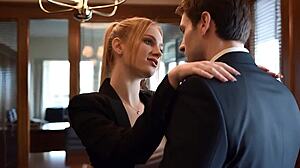 Erotic fantasies unfold in the office animation