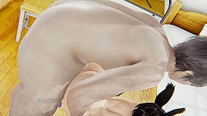femboy yaoi rabbit gets fucked by big man