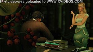Naughty student is enjoying a big cock while the librarian watch