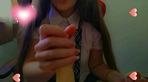 Horniest student fairy bliss cums during dildo masturbation