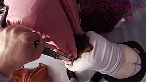 Wife Stuck In Bed Gets Rough Doggystyle From Behind