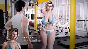 horny milf stepmom sucks stepsons big cock after workout