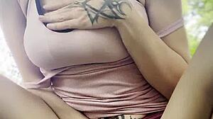 Hentai milf hides in backyard for sweaty fingerbang