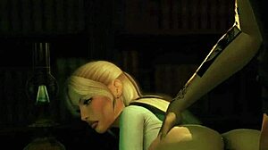 Naughty student is enjoying a big cock while the librarian watch