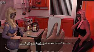 blue haired trans woman sucks cock in the closet