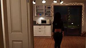 I invite her to hot tub and cum on her face in house party game vickie