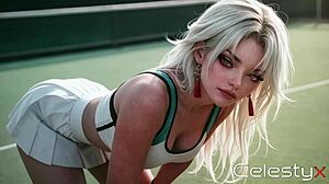 feixiao enjoys tennis and sex as cum receptacle