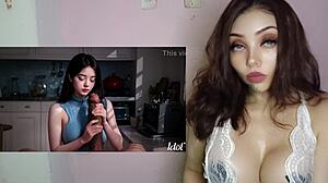 Coreana tetona cachonda tries big cock