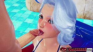 hot anime girl michie pool 3d animation rule34
