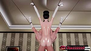 hot hostess rieko standing doggystyle with moans