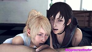 Sfm multiple girls blowjob deepthroat compilation
