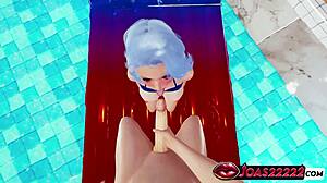 hot anime girl michie pool 3d animation rule34