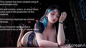 juicy korean slut licks balls