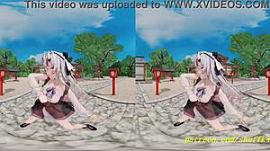 vr180 mmd ayame dances in hentai style