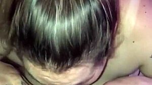 Blonde gives a hot cock suck and gets face covered