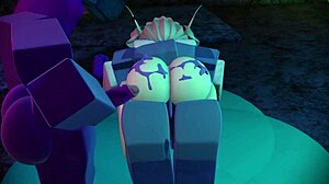 Slime monster gangbang with big cocks and curvy anime ass