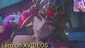overwatch widowmaker appears in this hentai style scene