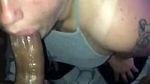 Blonde gives a hot cock suck and gets face covered
