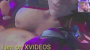 overwatch widowmaker appears in this hentai style scene