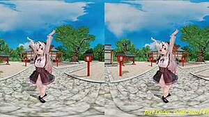 vr180 mmd ayame dances in hentai style