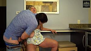 moaning wife in apron rough fucked big tits