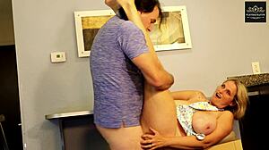 moaning wife in apron rough fucked big tits
