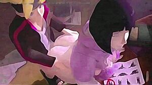 hentai hinata shows off her curves