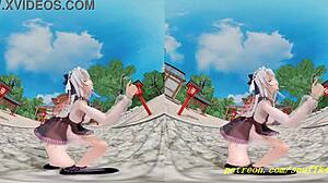 vr180 mmd ayame dances in hentai style