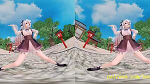 vr180 mmd ayame dances in hentai style