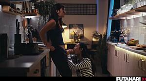 Asian girl sucks ladyboy in real life hentai blowjob scene