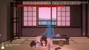 Hentai game summer days vacation man having sex with 2 hot ladies
