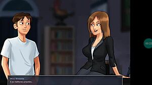 summertime saga professor gets pounded hard in cowgirl on the desk