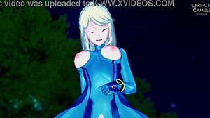 anime cosplay girl reaches squirting orgasm in costume
