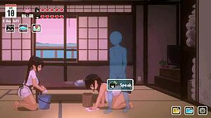 Hentai game summer days vacation man having sex with 2 hot ladies