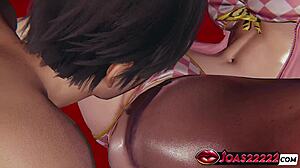 hot anime girl kurumi gets her tight pussy licked and fingered in the pool