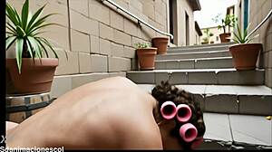ramon fucks dona florindas pussy in neighborhood with ai generated interracial content