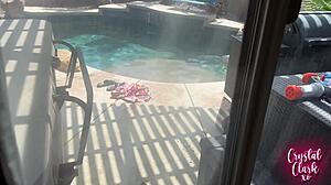 Stepmom Caught Skinny Dipping And Fucked Outdoors