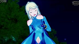 anime cosplay girl reaches squirting orgasm in costume
