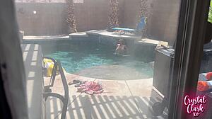 Stepmom Caught Skinny Dipping And Fucked Outdoors