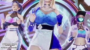 mmd kpop demon hunters golden ahri akali dance