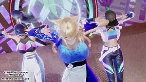 mmd kpop demon hunters golden ahri akali dance