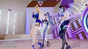 mmd kpop demon hunters golden ahri akali dance