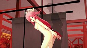 genshin impact yae miko foot pleasures and anal creampie