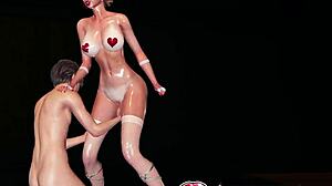 big tits succubus gets wet pussy licked then takes two vibrators making her squirt hard