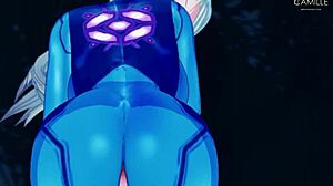anime cosplay girl reaches squirting orgasm in costume