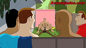 desenho de sexo gay no clube de machos